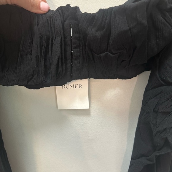 NWT! Revolve x RUMER Camille Crop Top Black Size Large $199 - Picture 3 of 3